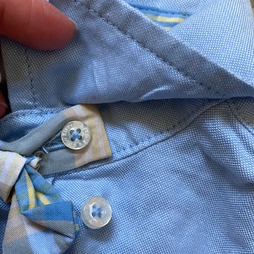 Hartstrings Kitestrings Baby Blue Easter Buttondown Bodysuit 12 Months Tie.